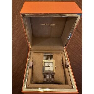Tory Burch Sawyer Women's 25mm Gold Tone Watch‎ Mesh Band with Box Dead Battery